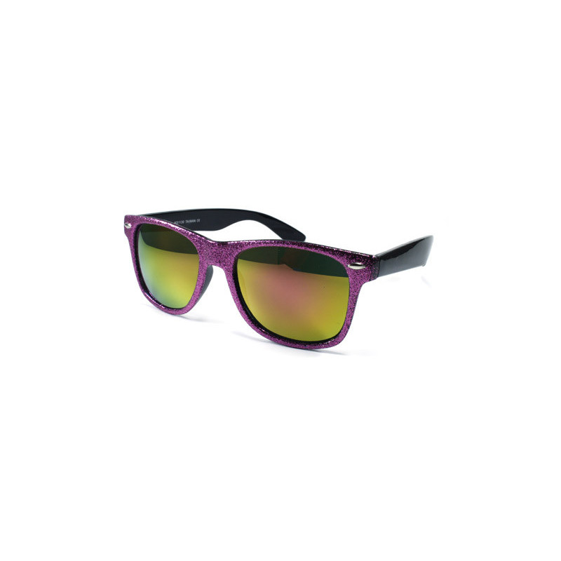 Swaggy Glitter Revo Wayfarer Sonnenbrille pink