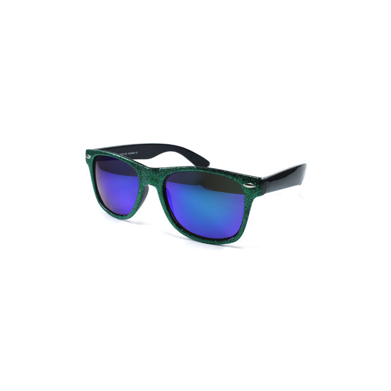 Swaggy Glitter Revo Wayfarer Sonnenbrille grün