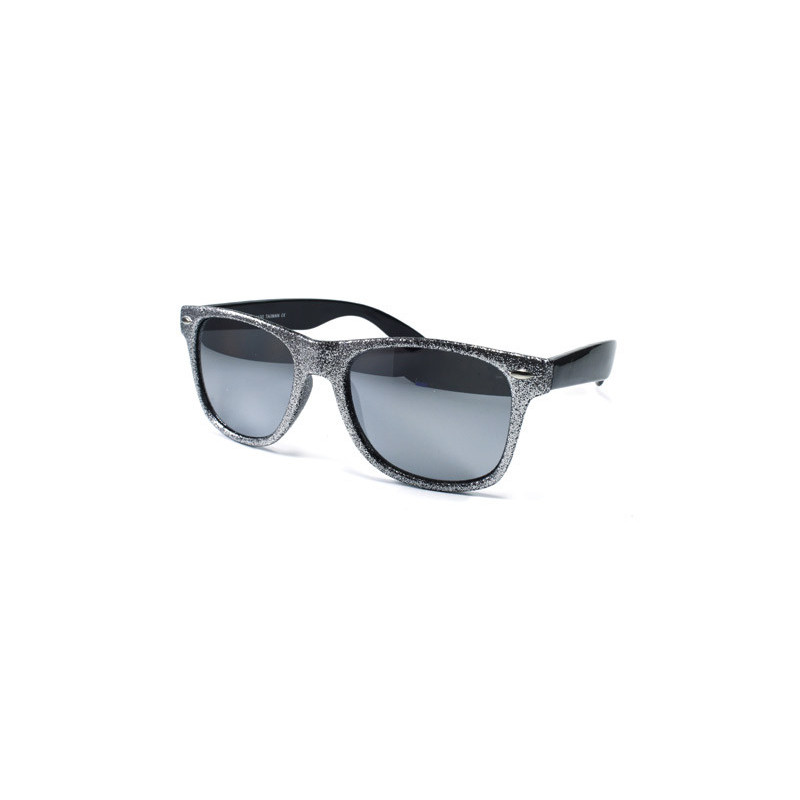 Swaggy Glitter Revo Wayfarer Sonnenbrille silver