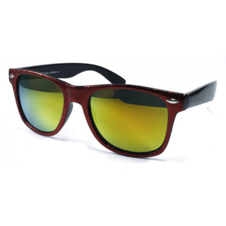 Swaggy Glitter Revo Wayfarer Sonnenbrille rot