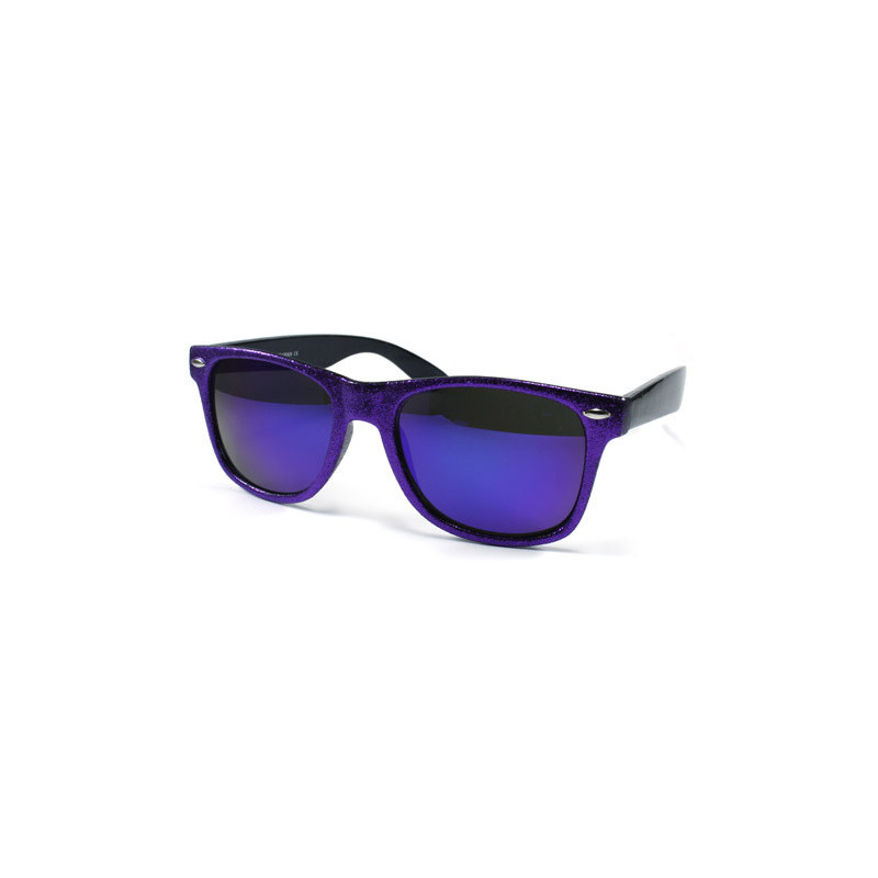 Swaggy Glitter Revo Wayfarer Sonnenbrille purple