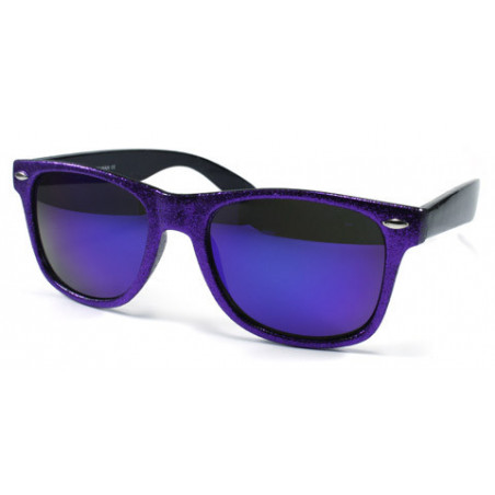 Swaggy Glitter Revo Wayfarer Sonnenbrille purple
