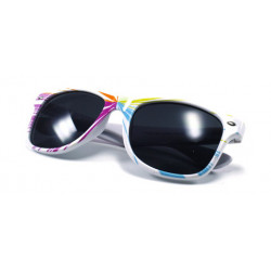 Colorbeams Design Wayfarer Sonnenbrille weiss