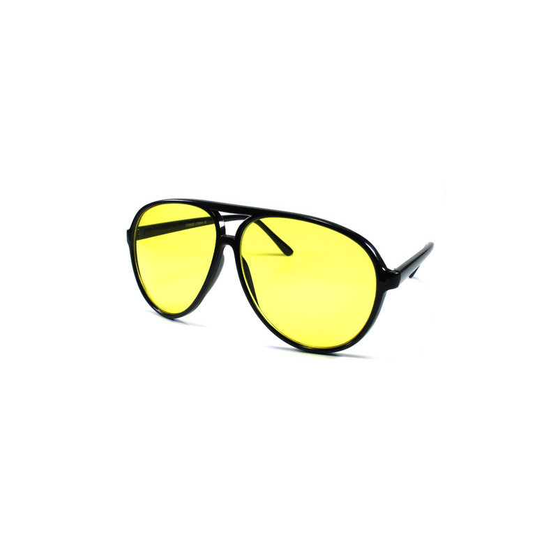 Vintage Aviator Sonnenbrille Nachtfahrlinsen schwarz