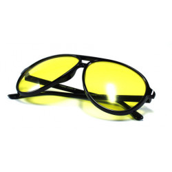 Vintage Aviator Sonnenbrille Nachtfahrlinsen schwarz