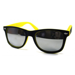 Verspiegelte Bicolor Wayfarer Sonnenbrille gelb