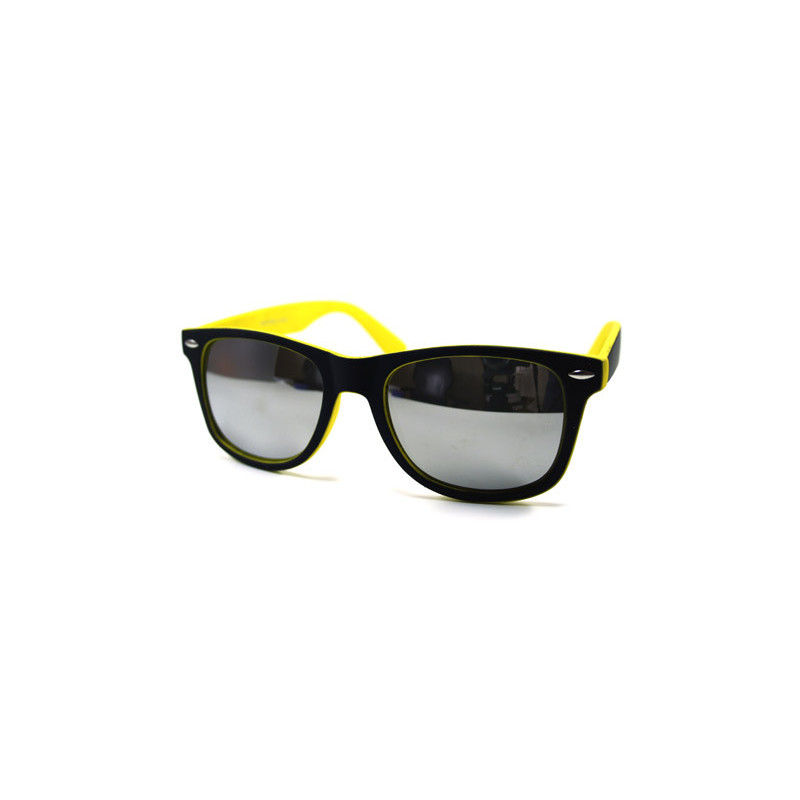 Verspiegelte Bicolor Wayfarer Sonnenbrille gelb