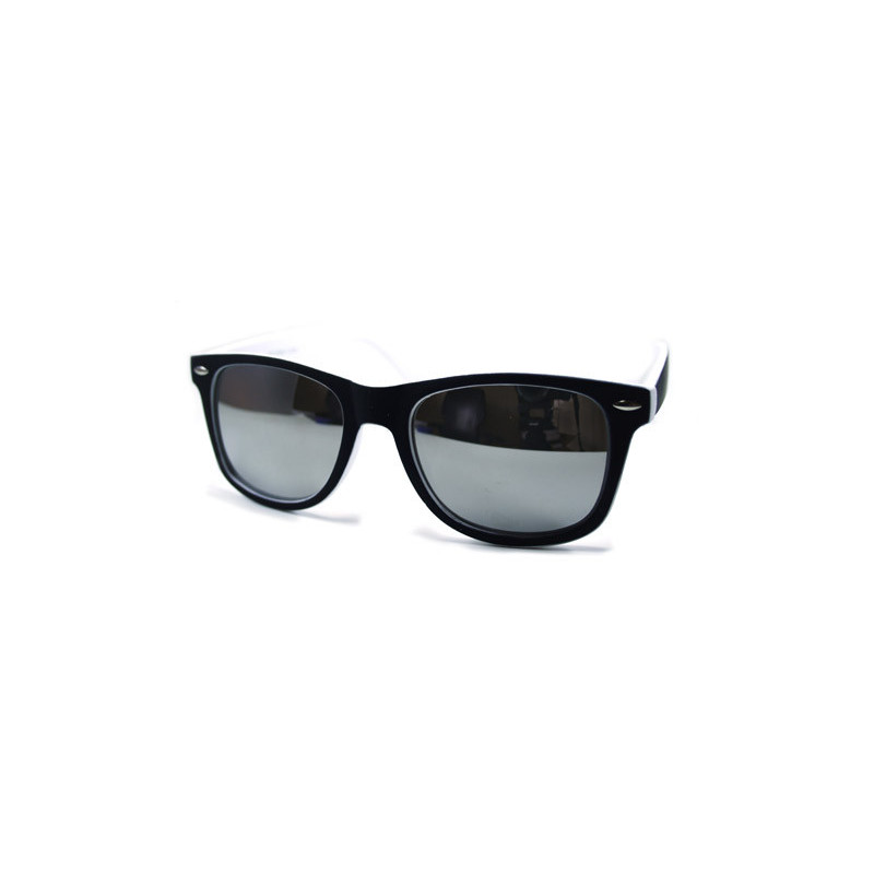 Verspiegelte Bicolor Wayfarer Sonnenbrille weiss