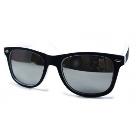 Verspiegelte Bicolor Wayfarer Sonnenbrille weiss