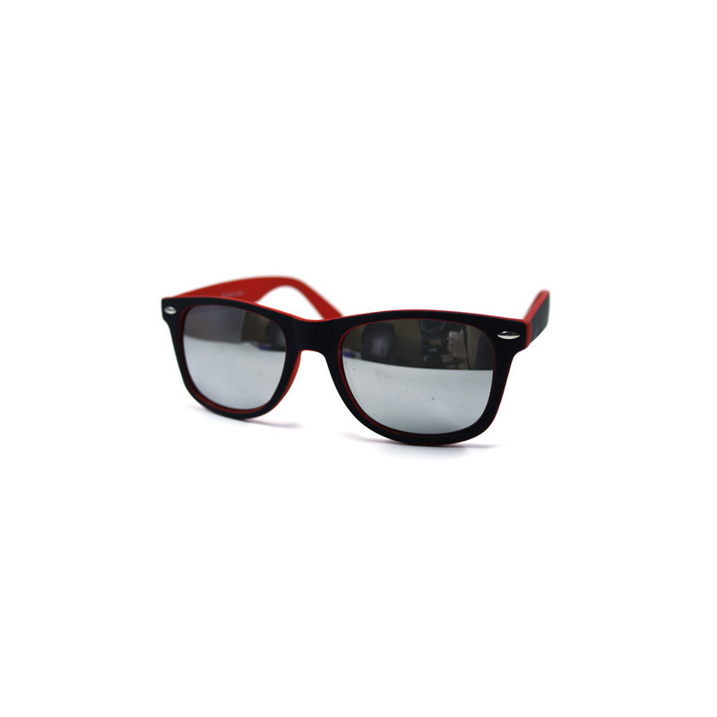 Verspiegelte Bicolor Wayfarer Sonnenbrille rot