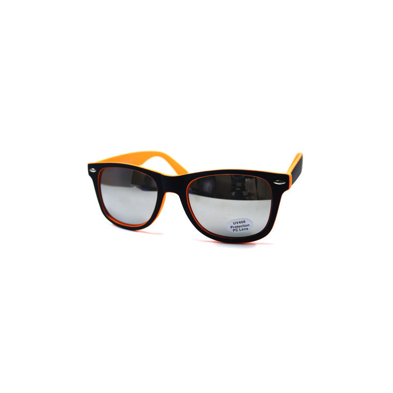 Verspiegelte Bicolor Wayfarer Sonnenbrille orange