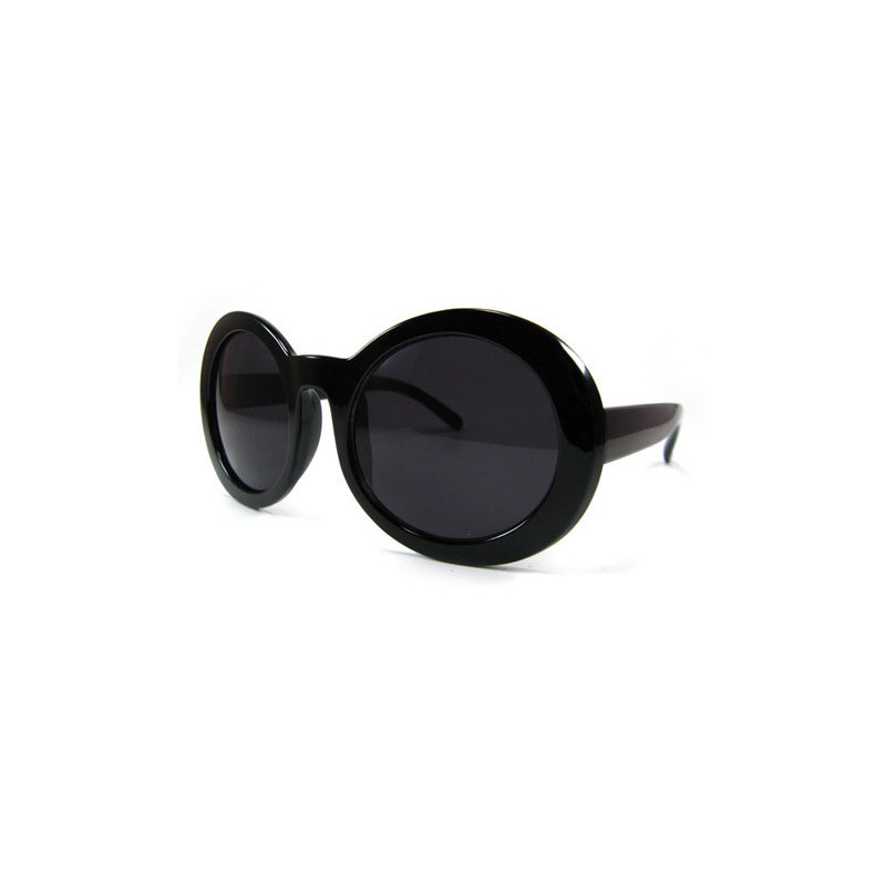 Round Comic Eyes Lady Fashion Sonnenbrille black smoke