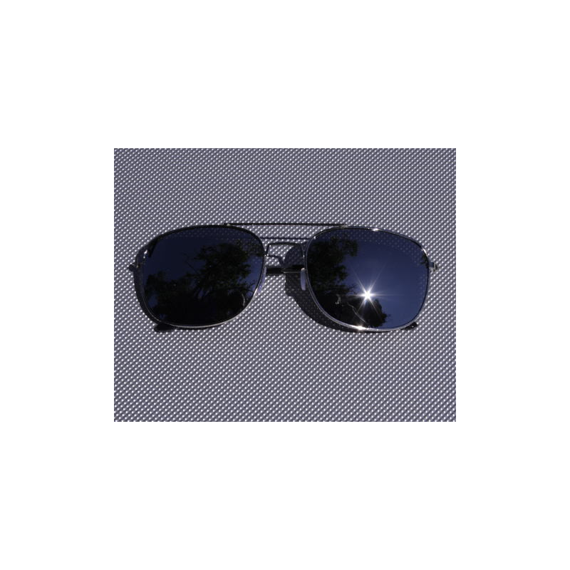 Flat Aviator Sonnenbrille verspiegelt Grösse L chrome smoke