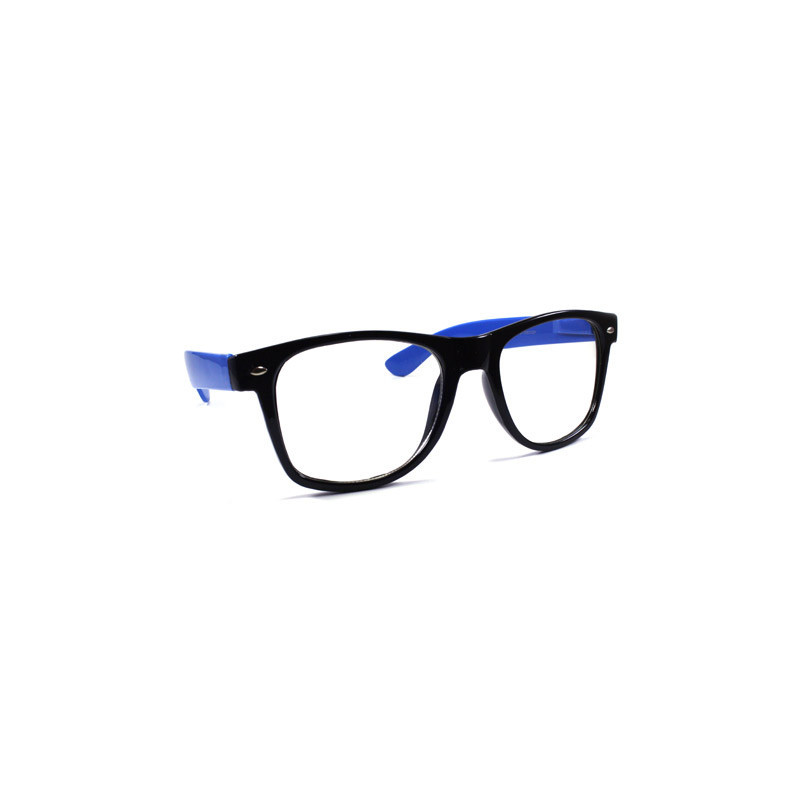 Bicolor Nerd Party Wayfarer Sonnenbrille schwarz blau