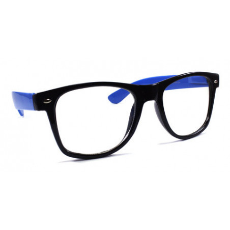 Bicolor Nerd Party Wayfarer Sonnenbrille schwarz blau