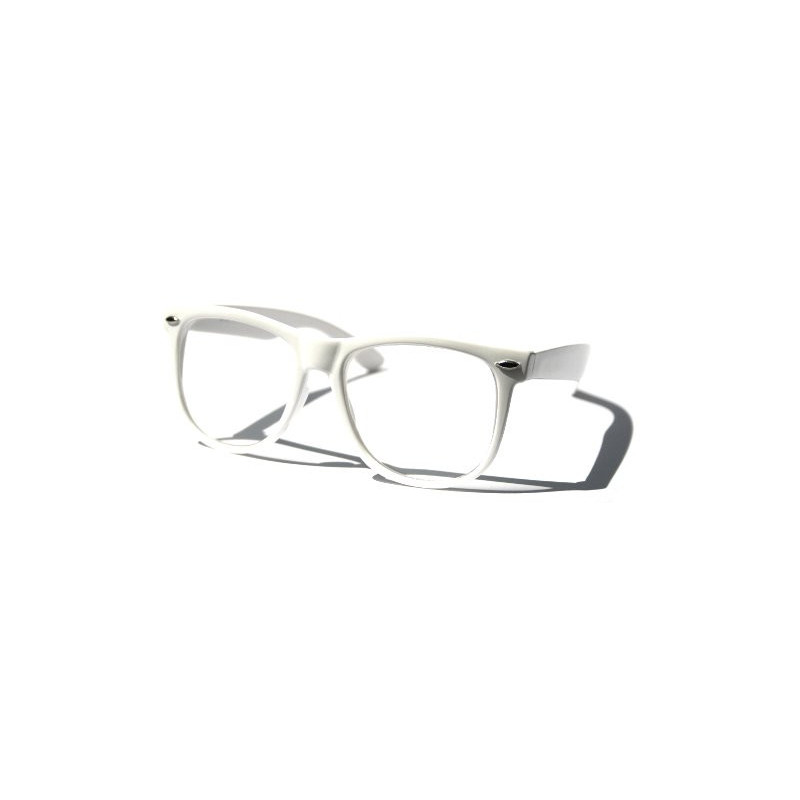 Nerd Brille Wayfarer Round Retro Sonnenbrille weiss