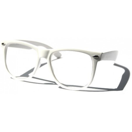 Nerd Brille Wayfarer Round Retro Sonnenbrille weiss