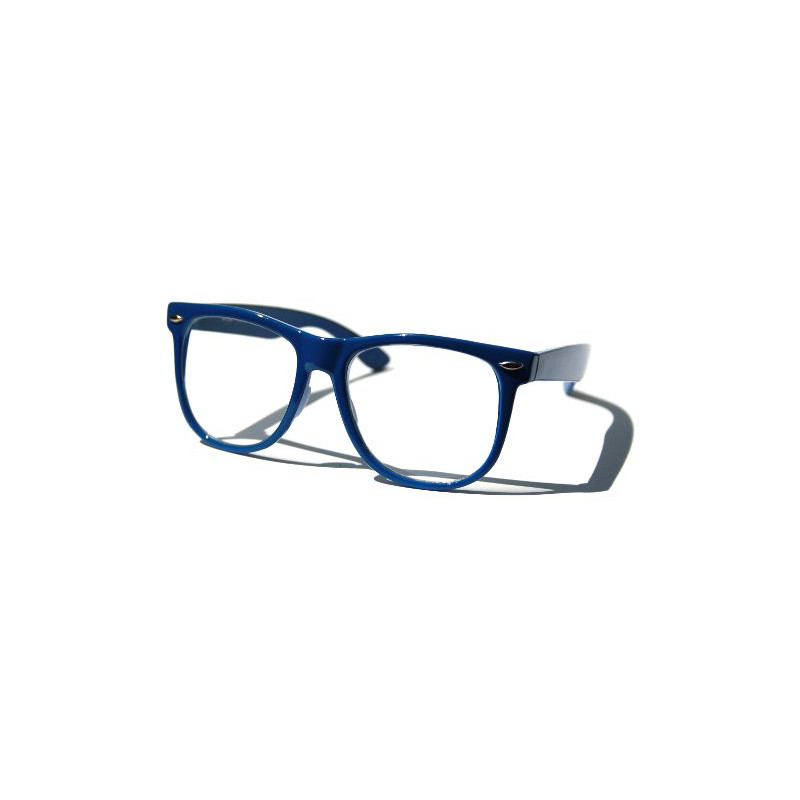 Nerd Brille Wayfarer Round Retro Sonnenbrille blau