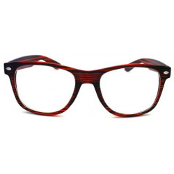 Nerd Brille Wayfarer Ice Stripe Clearlens red