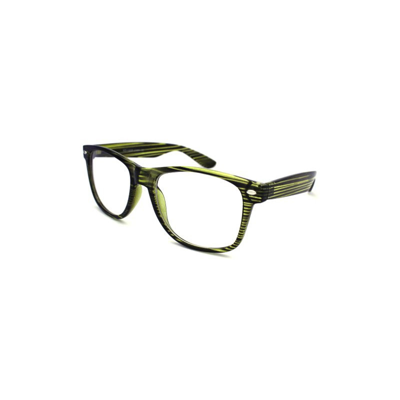 Nerd Brille Wayfarer Ice Stripe Clearlens green