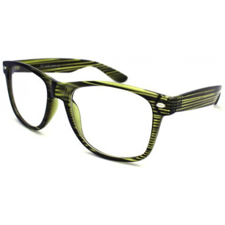 Nerd Brille Wayfarer Ice Stripe Clearlens green