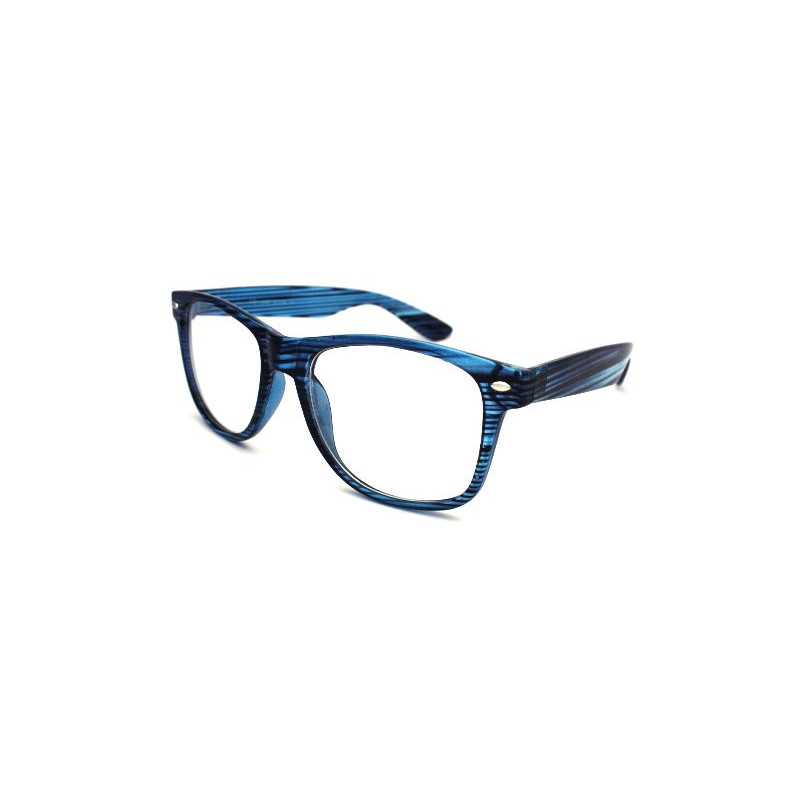 Nerd Brille Wayfarer Ice Stripe Clearlens blue