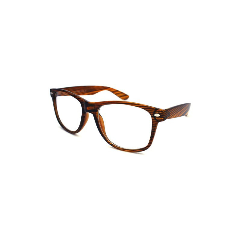 Nerd Brille Wayfarer Ice Stripe Clearlens brown