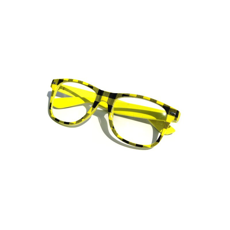 Nerd Lumberjack Brille Wayfarer Kultbrille yellow