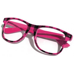 Nerd Lumberjack Brille Wayfarer Kultbrille pink