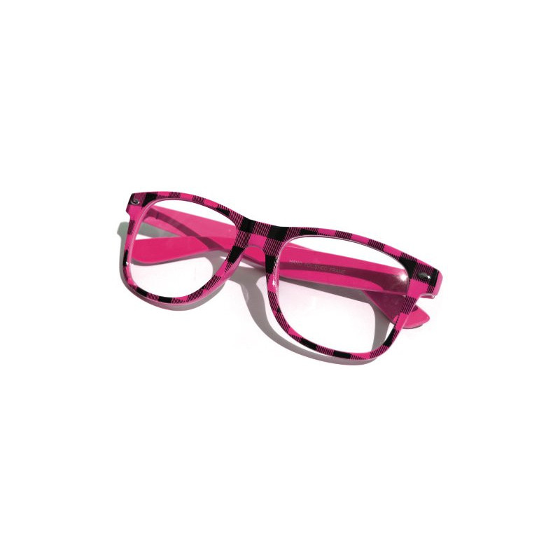 Nerd Lumberjack Brille Wayfarer Kultbrille pink