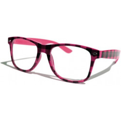 Nerd Lumberjack Brille Wayfarer Kultbrille pink