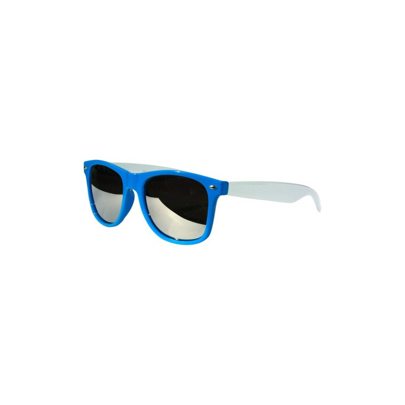 Verspiegelte Bicolored Wayfarer Sonnenbrille smoke blue white