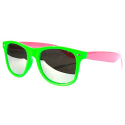 Verspiegelte Bicolored Wayfarer Sonnenbrille smoke green pink