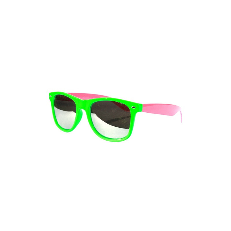Verspiegelte Bicolored Wayfarer Sonnenbrille smoke green pink
