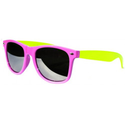 Verspiegelte Bicolored Wayfarer Sonnenbrille smoke purple yellow