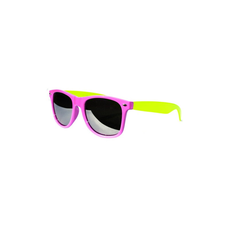 Verspiegelte Bicolored Wayfarer Sonnenbrille smoke purple yellow