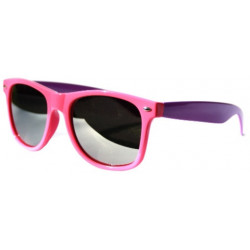 Verspiegelte Bicolored Wayfarer Sonnenbrille smoke pink purple