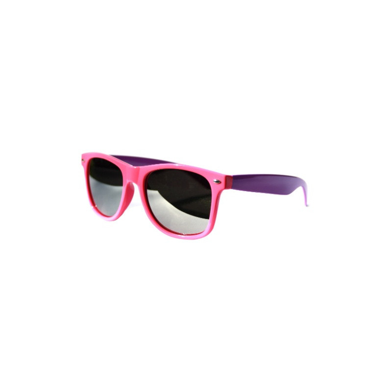 Verspiegelte Bicolored Wayfarer Sonnenbrille smoke pink purple