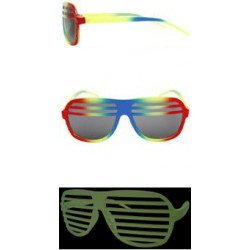 Glow Halb-Shutter Aviator Sonnenbrille NuRave yl-red