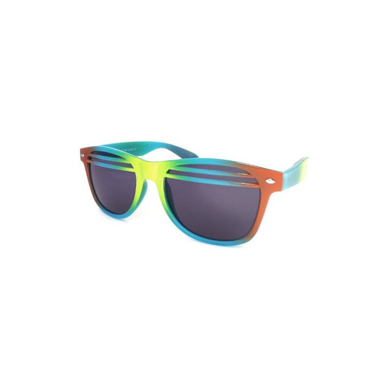 Glow Halb-Shutter Wayfarer Sonnenbrille NuRave bu-orange