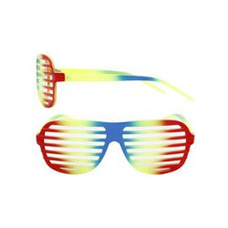 Glow in the Dark Shutter Shades Partybrille NuRave bu-red