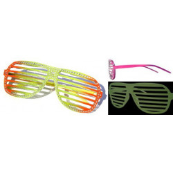 Glamour Shutter Shades Partybrille Glow in the Dark yellow