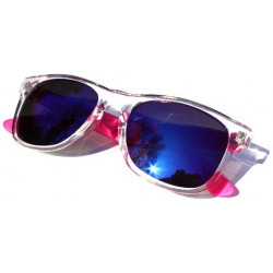 Farbig verspiegelte Revo Wayfarer Sonnenbrille Ice pink M