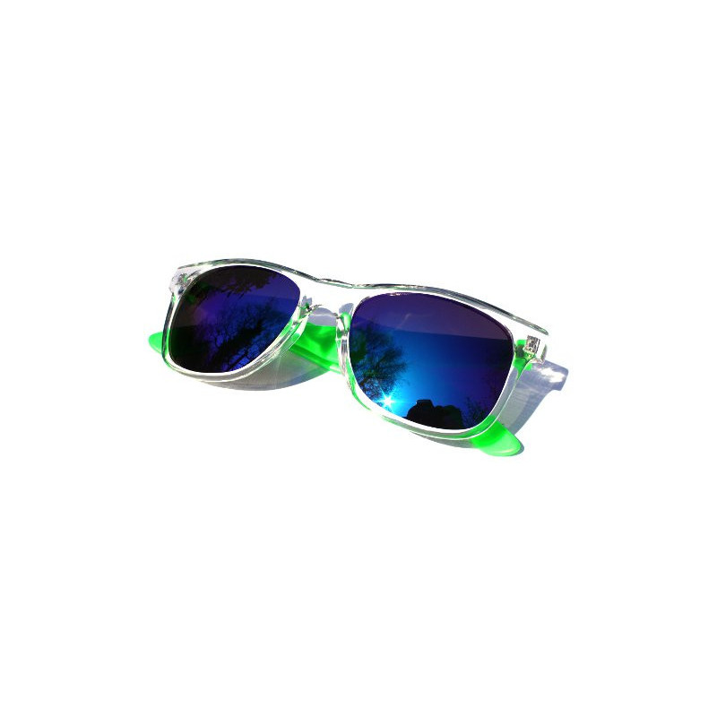 Farbig verspiegelte Revo Wayfarer Sonnenbrille Ice green M