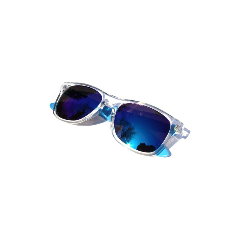 Farbig verspiegelte Revo Wayfarer Sonnenbrille Ice blue M