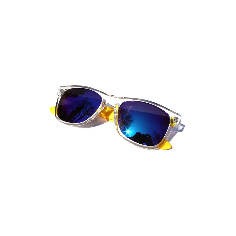 Farbig verspiegelte Revo Wayfarer Sonnenbrille Ice yellow M