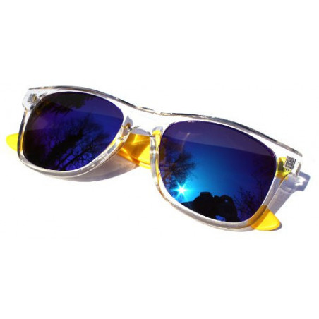 Farbig verspiegelte Revo Wayfarer Sonnenbrille Ice yellow M