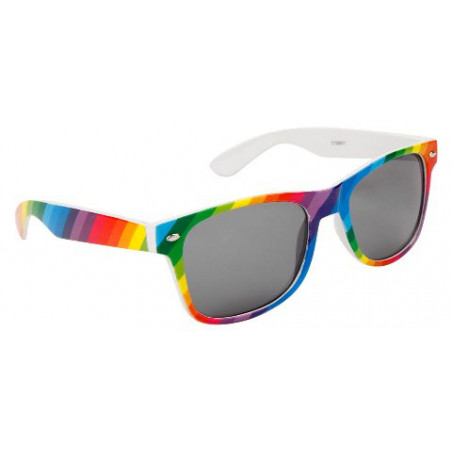 Wayfarer Fashion Stripes Sonnenbrille Rainbow white