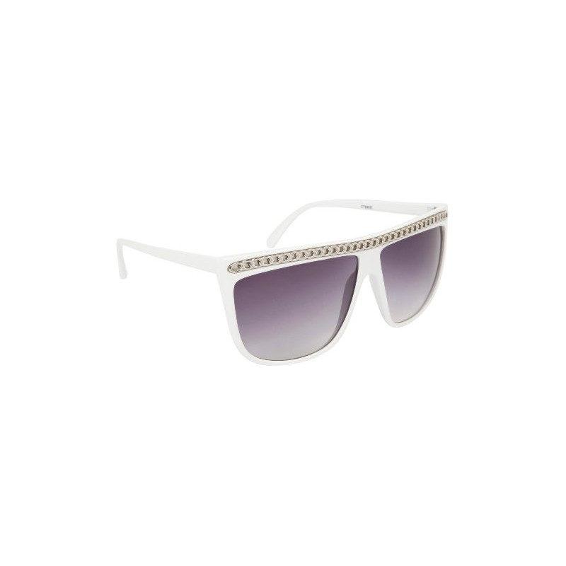 Lady Gaga Vintage Mode Sonnenbrille chain white ruby