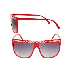 Lady Gaga Vintage Mode Sonnenbrille chain white ruby